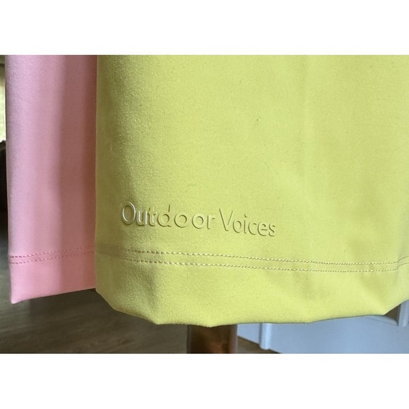 Outdoor Voices One Shoulder Dress Medium Nectarine Dijon Colorblock NWT - Picture 5 of 9